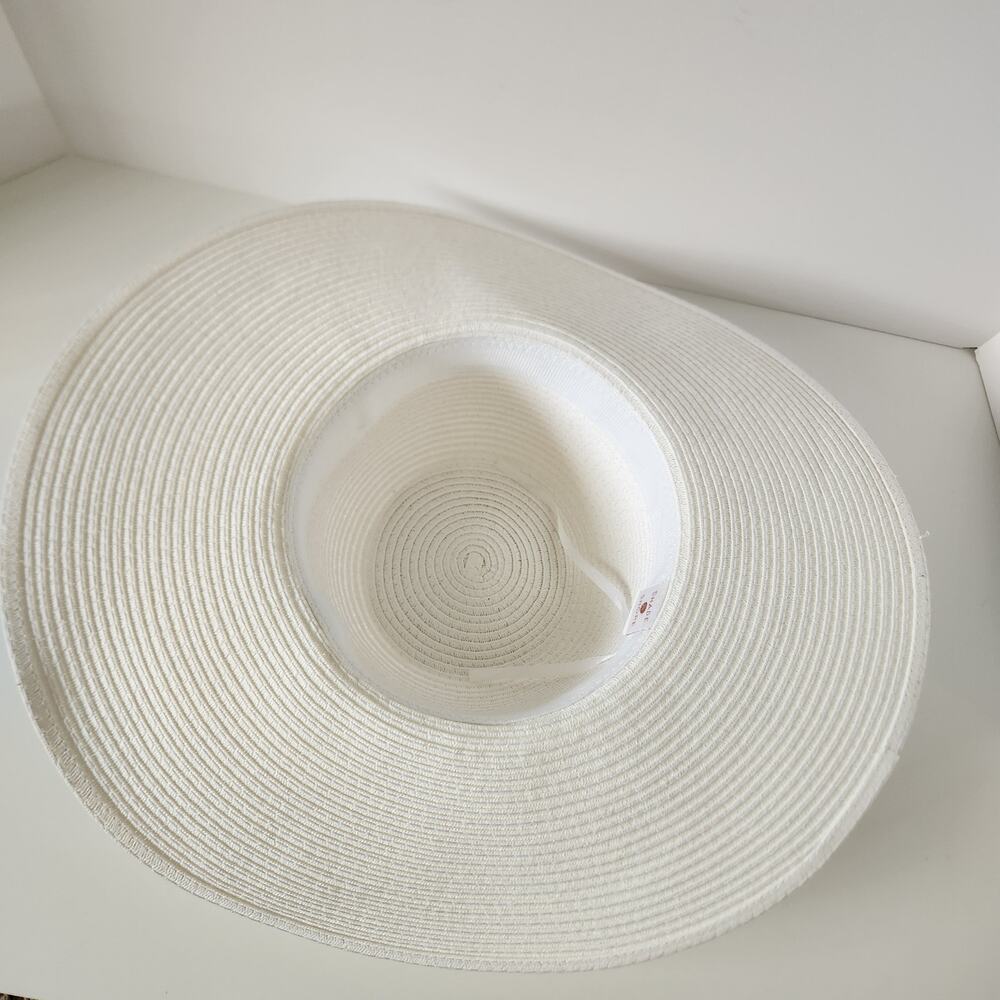NWOT Shade & Shore White Target Straw Hat Paper Wide Brim Beach Sun Summer - Picture 4 of 10